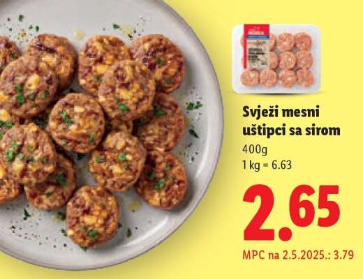 Svježi mesni uštipci sa sirom
