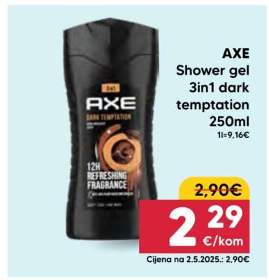 AXE Shower gel 3in1 dark temptation 250ml