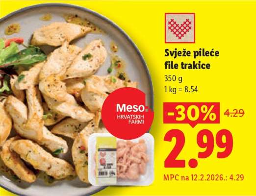 Svježe pileće file trakice