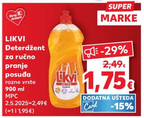 LIKVI Deterdžent za ručno pranje posuđa razne vrste 900 ml