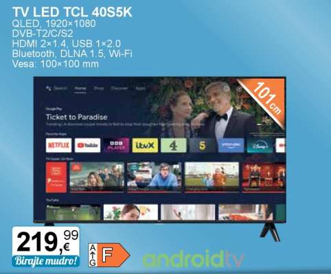 TV LED TCL 40S5K