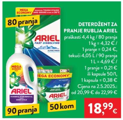 Detergent za pranje rublja Ariel