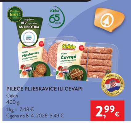 Pileće pljeskavice ili ćevapi