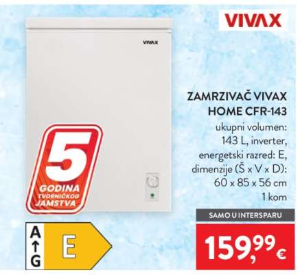 ZAMRZIVAČ VIVAX HOME CFR-143