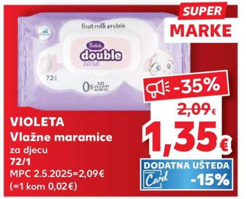VIOLETA Vlažne maramice za djecu 72/1