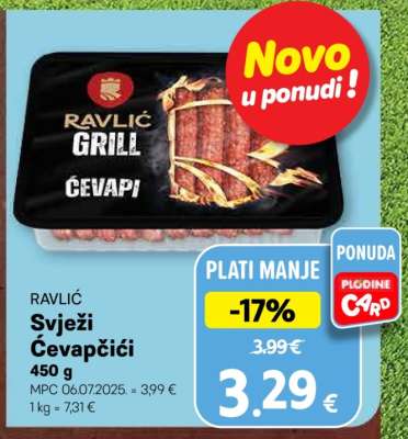 RAVLIĆ Svježi Ćevapčići 450 g