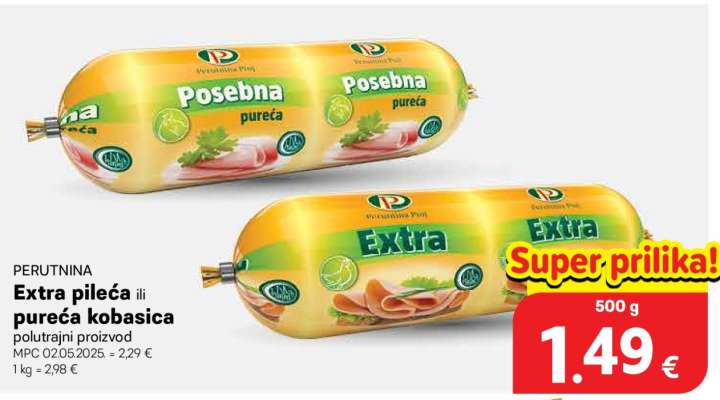 Extra pileća ili pureća kobasica