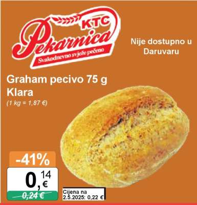 Graham pecivo 75 g Klara