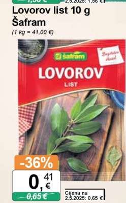 Lovorov list 10 g Šafram