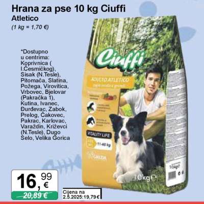 Hrana za pse 10 kg Ciuffi Atletico