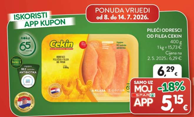 Pileći odresci od filea Cekin