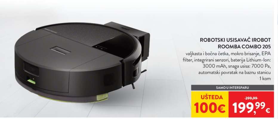 ROBOTSKI USISAVAČ IROBOT ROOMBA COMBO 205