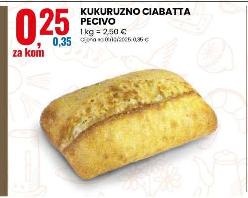 KUKURUZNO CIABATTA PECIVO