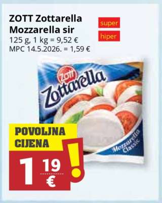 ZOTT Zottarella Mozzarella sir