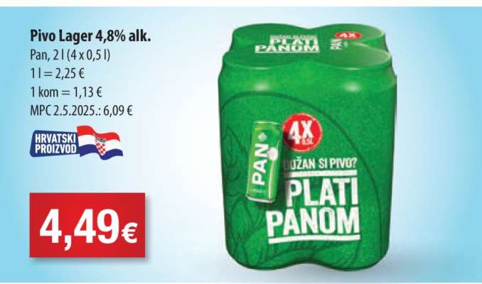 Pivo Lager 4,8% alk.