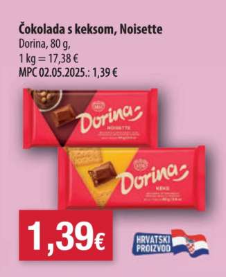 Čokolada s keksom, noisette