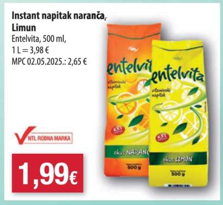 Instant napitak naranča, limun