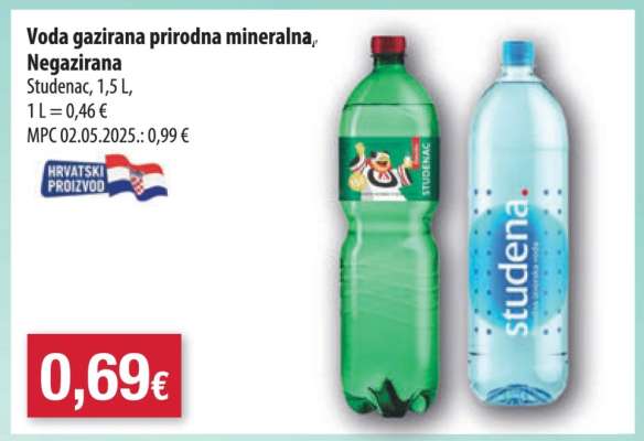 Voda gazirana prirodna mineralna, Negazirana