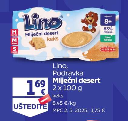 Lino, Podravka Mliječni desert