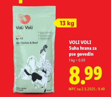 VOLI VOLI Suha hrana za pse govedin