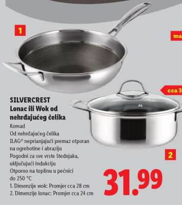 SILVERCREST Lonac ili Wok od nehrđajućeg čelika