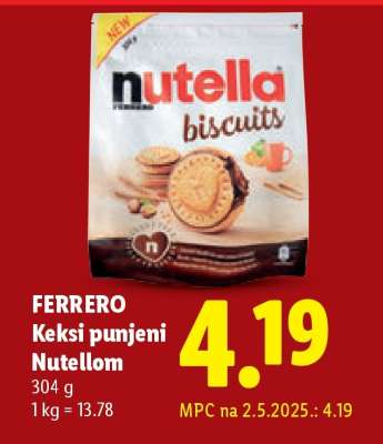 FERRERO Keksi punjeni Nutellom