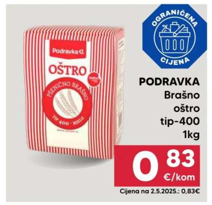 PODRAVKA Brašno oštro tip-400 1kg