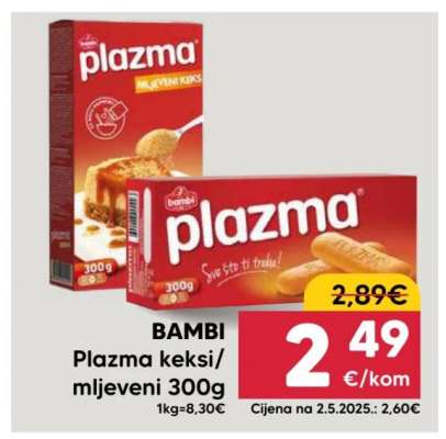 BAMBI Plazma keksi/mljeveni 300g