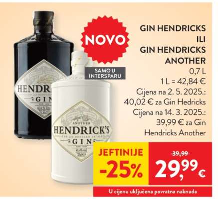 GIN HENDRICKS ILI GIN HENDRICKS ANOTHER