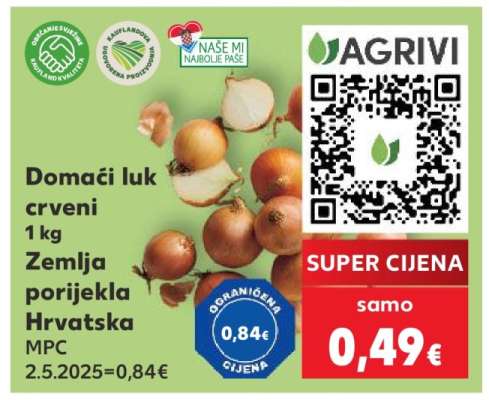 Domaći luk crveni 1 kg