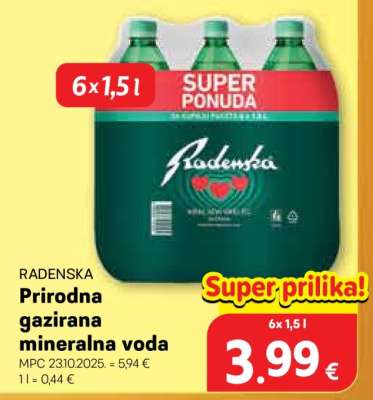 RADENSKA Prirodna gazirana mineralna voda