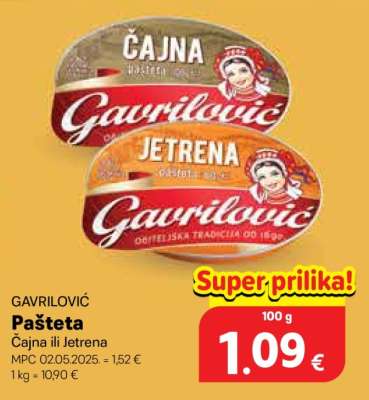 GAVRILOVIĆ Pašteta Čajna ili Jetrena