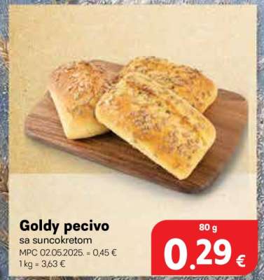 Goldy pecivo sa suncokretom