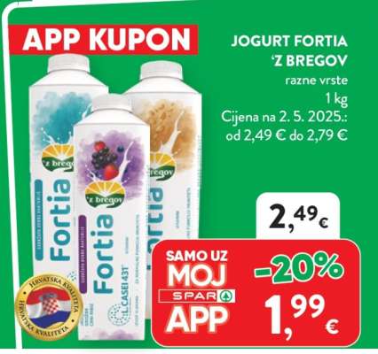 Jogurt Fortia ‘z bregov