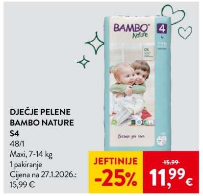 DJEČJE PELENE BAMBO NATURE S4