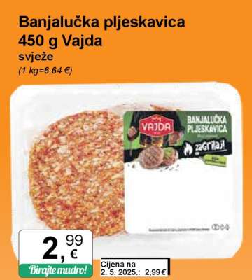 Banjalučka pljeskavica 450 g Vajda