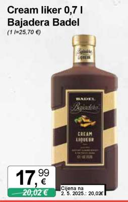 Cream liker 0,7 l Bajadera Badel