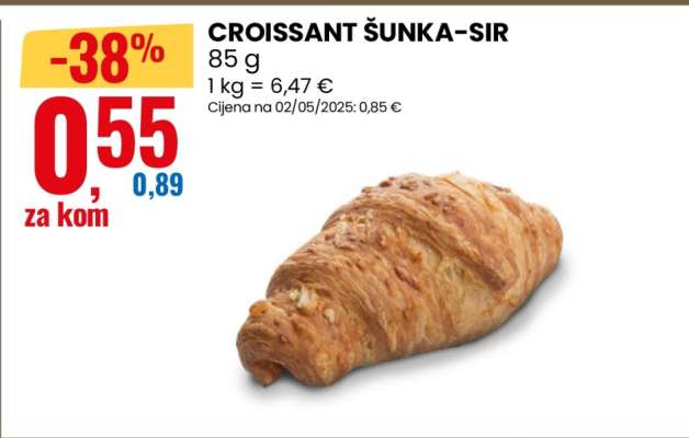 Croissant šunka-sir
