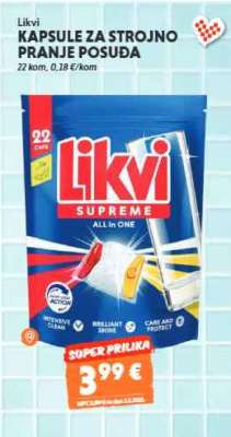 Likvi KAPSULE ZA STROJNO PRANJE POSUĐA