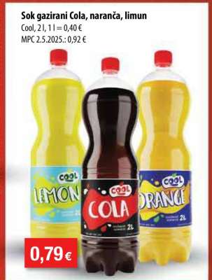 Sok gazirani cola, naranča, limun