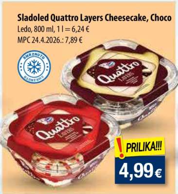Sladoled Quattro Layers Cheesecake, Choco
