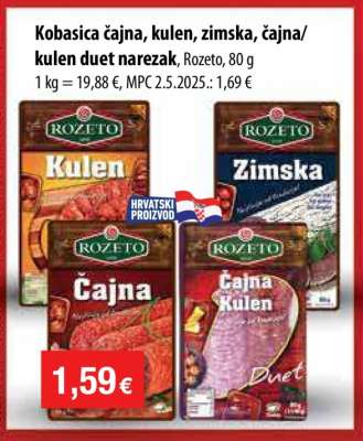 Kobasica Čajna Kulen , Zimska , Čajna Kulen duet narezak