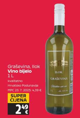 Graševina, Ilok Vino bijelo 1 L