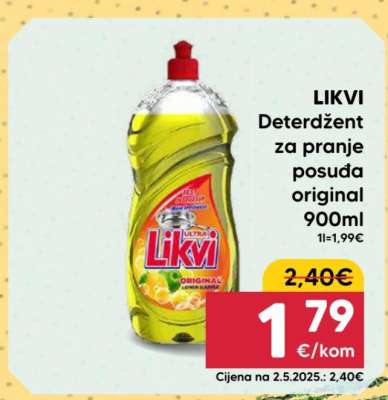 LIKVI Deterdžent za pranje posuđa original 900ml