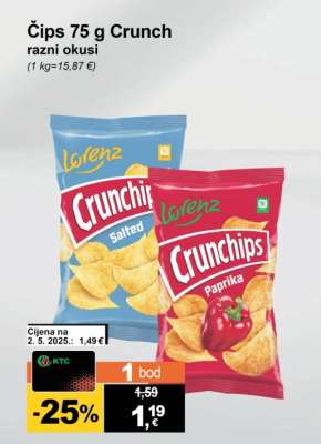 Čips 75 g Crunch razni okusi