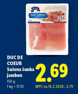 DUC DE COEUR Sušena šunka jambon
