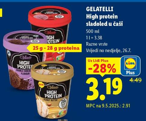 GELATELLI High protein sladoled u čaši
