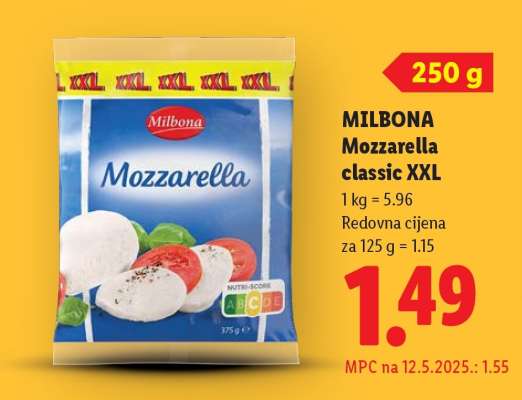 Milbona Mozzarella Classic XXL
