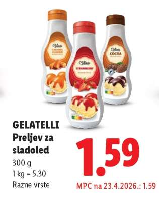 GELATELLI Preljev za sladoled