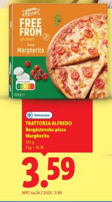 TRATTORIA ALFREDO Bezglutenska pizza Margherita